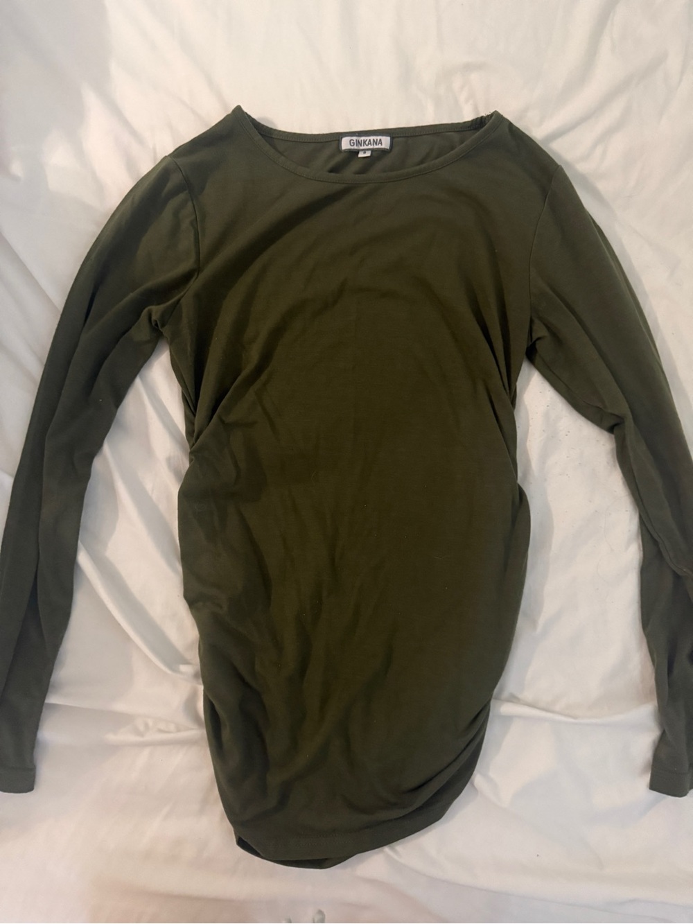 Ginkana Olive Green Long Sleeve Maternity Women's Top